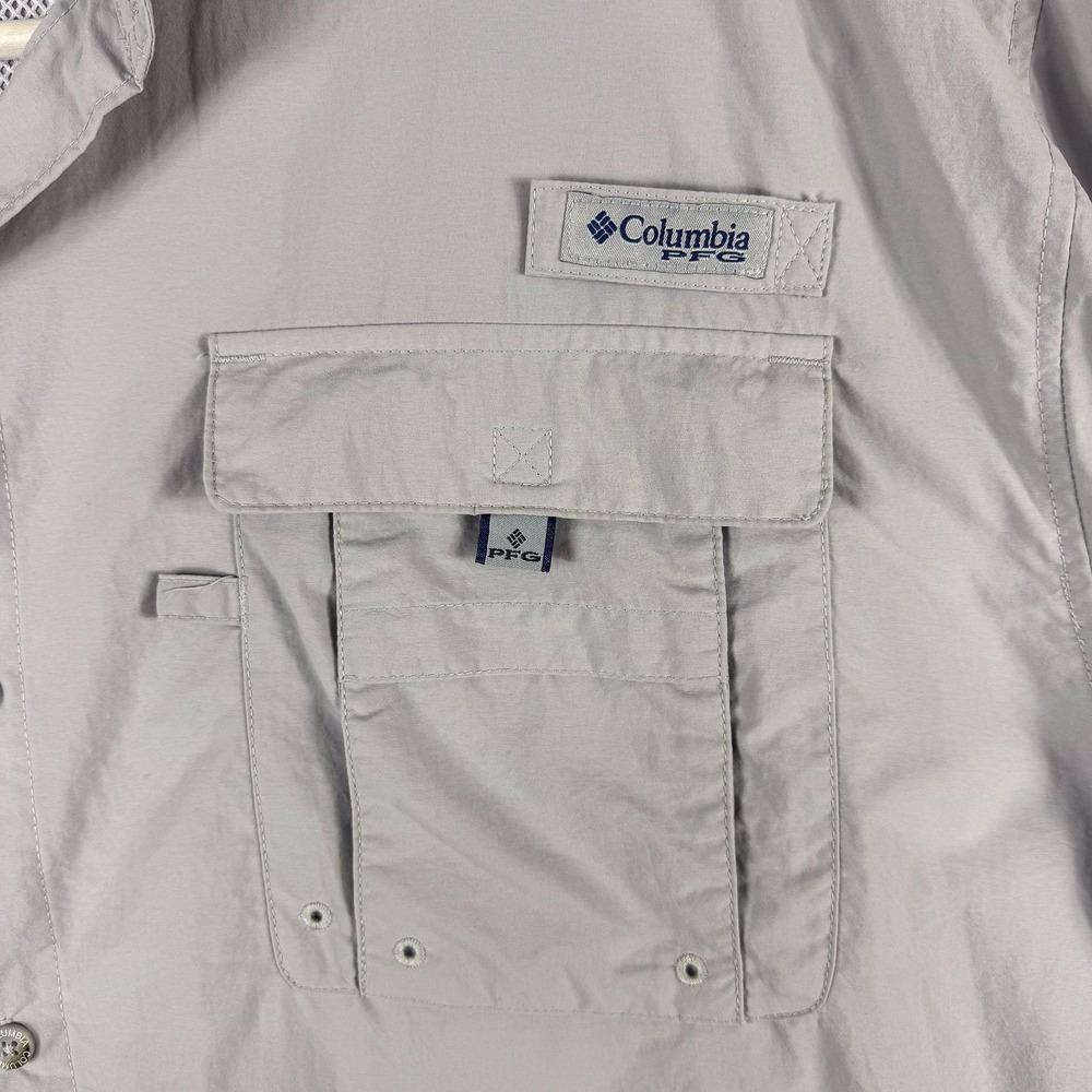 Columbia PFG‎ Bahama Shirt Mens 2XL Gray Omni-Shade Vented Fishing Short Sleeve - Picture 3 of 14